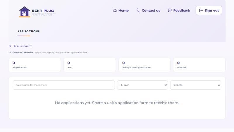Applications screen